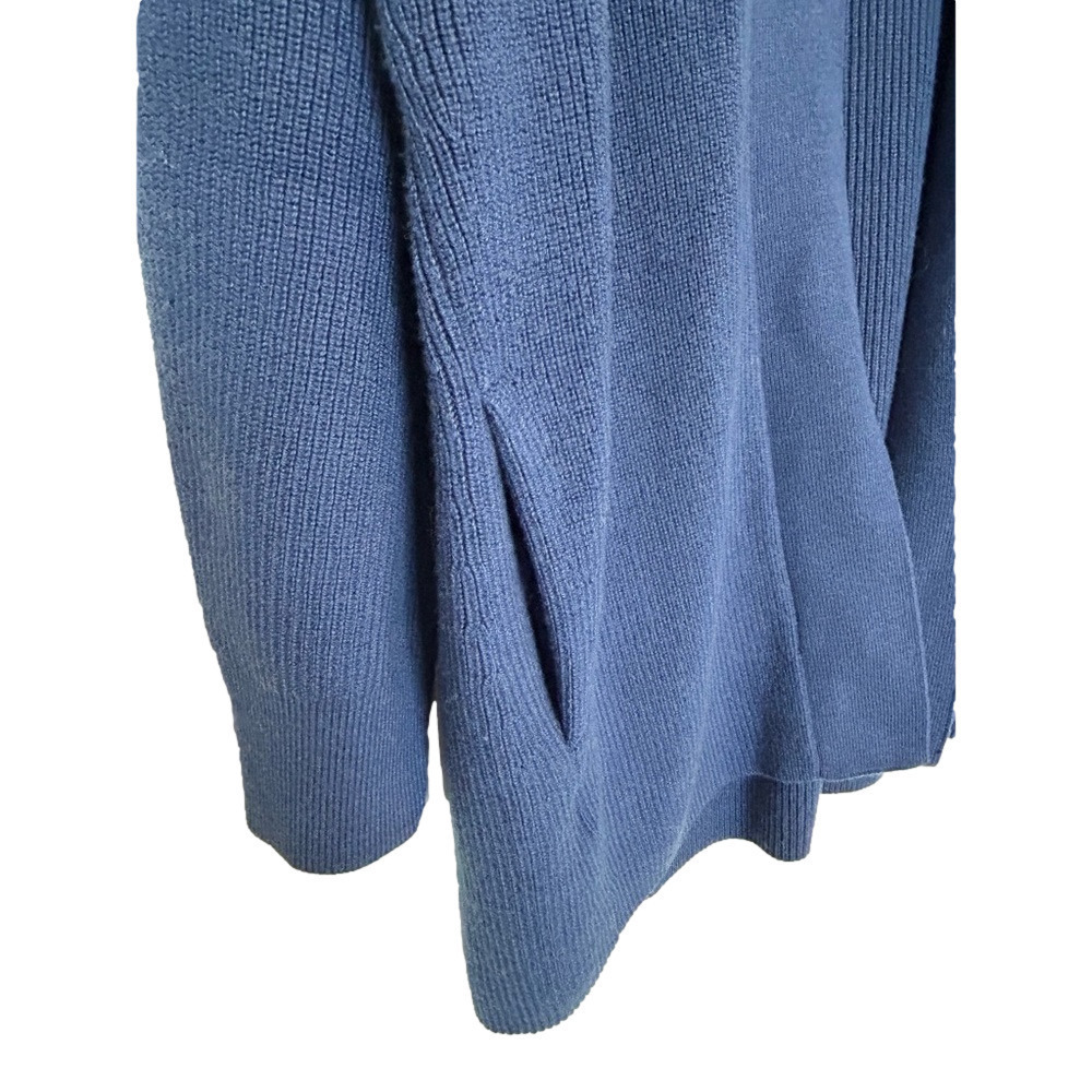 Lululemon Merino Wool-Blend Ribbed Long Wrap Sweater, Psychic Royal Blue, Size 8 - Picture 4 of 8